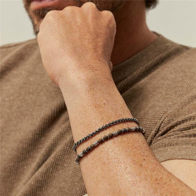 Pulseira Masculina em Aço com Bolinhas