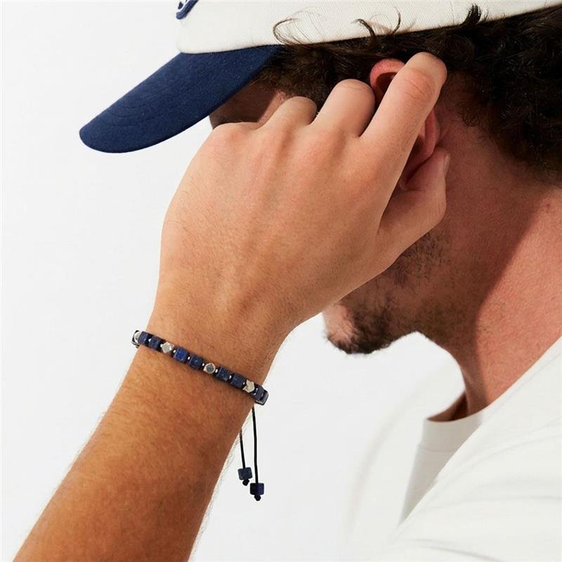 Pulseira Masculina em Aço com Formas Geométricas