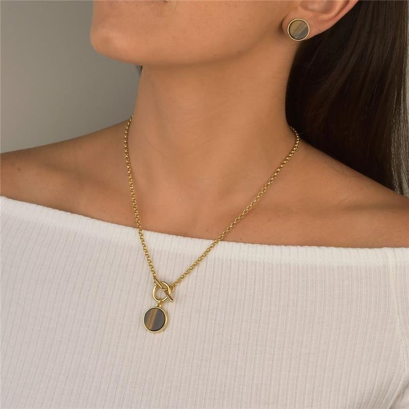 Brinco Olho de Tigre Redondo