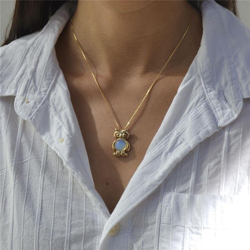 Colar Opalina Coruja