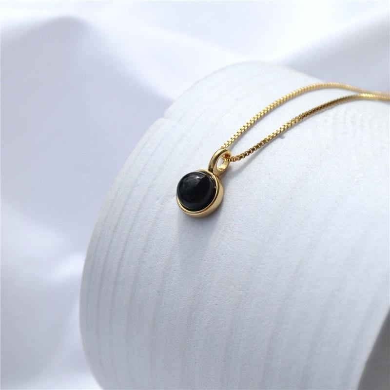 Colar Ágata Negra Redondo