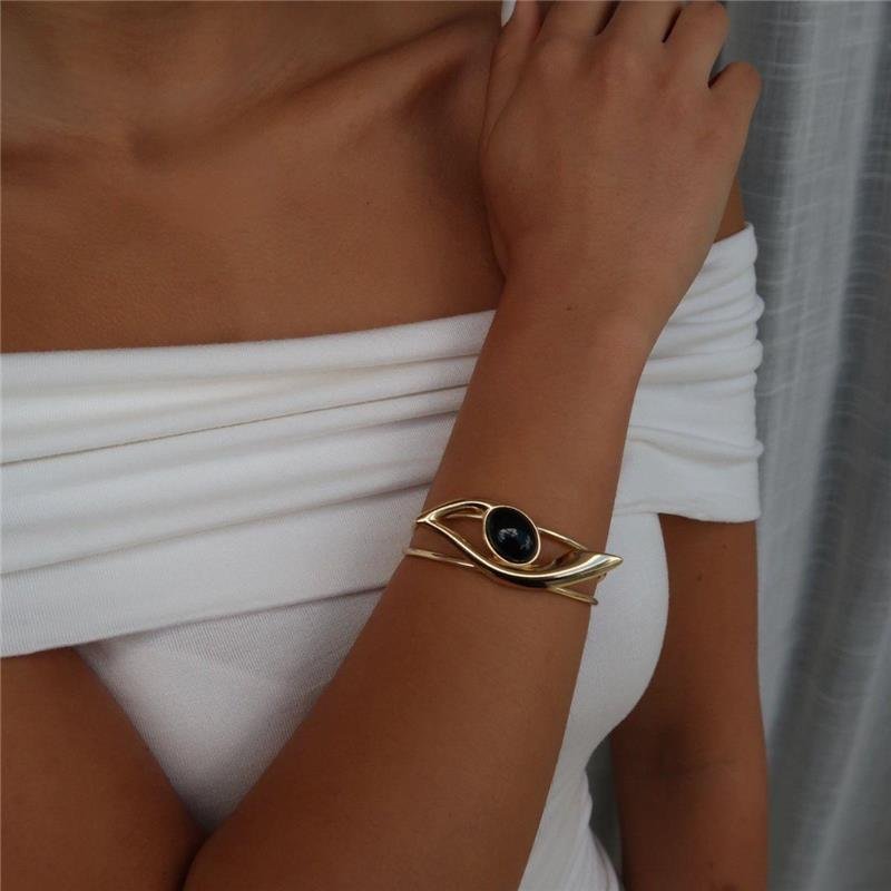 Bracelete Ágata Negra Duas Linhas