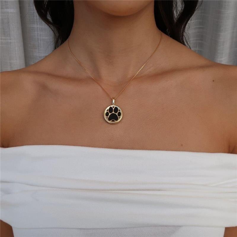 Colar Ágata Negra Patinha Pet