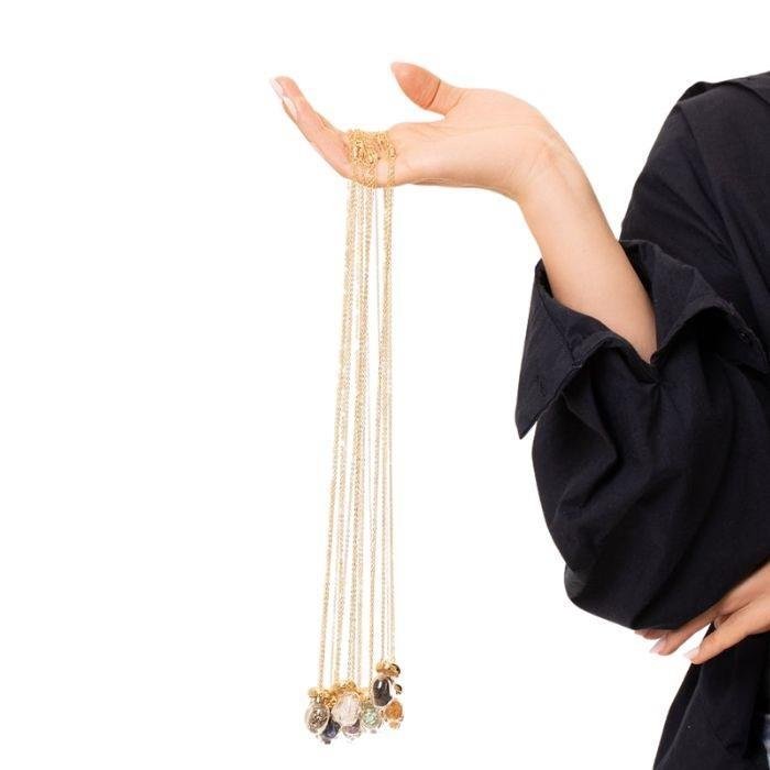 Colar Amuleto Ágata Vermelha Longo 60cm