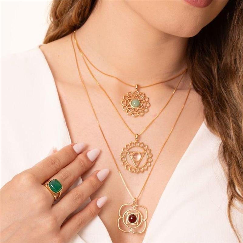 Pingente Ágata Vermelha Chakra Básico