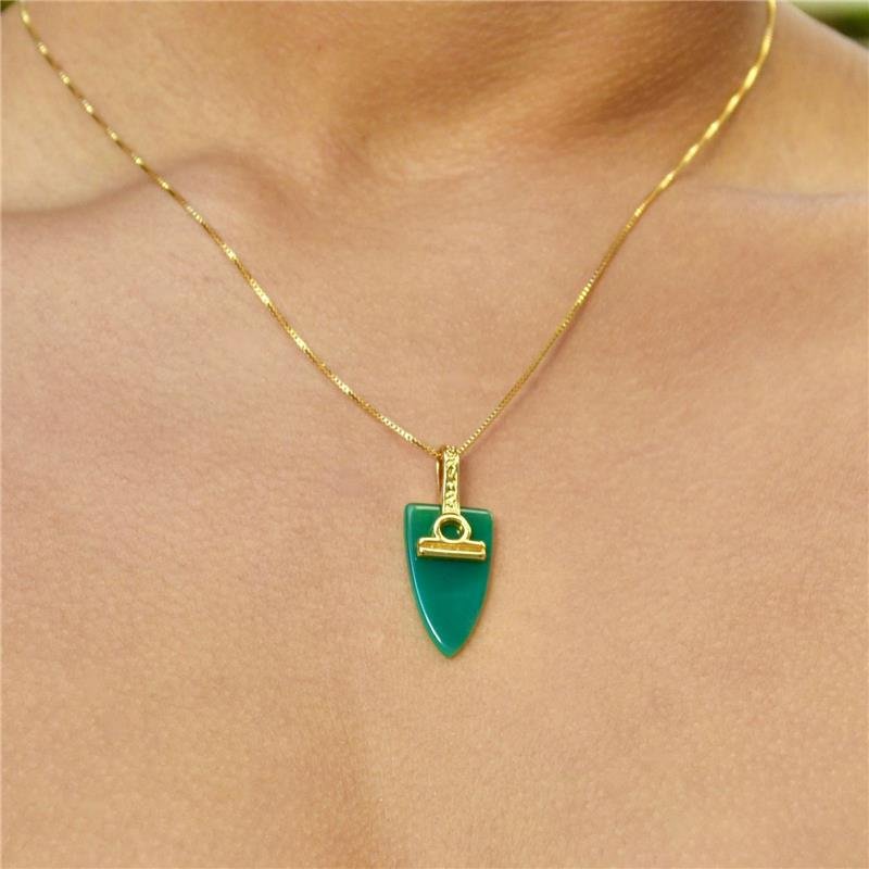 Colar Ágata Verde Signo Libra