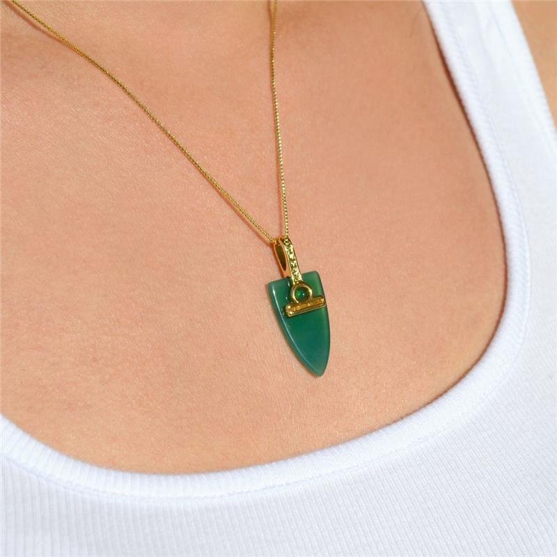 Colar Ágata Verde Signo Libra
