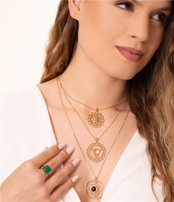 Pingente Quartzo Verde Chakra Cardíaco