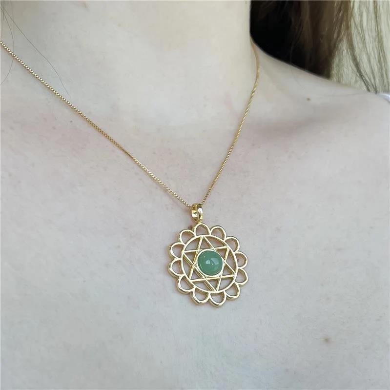 Pingente Quartzo Verde Chakra Cardíaco