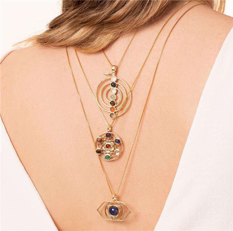 Colar Mandala ChakrasPedras Naturais