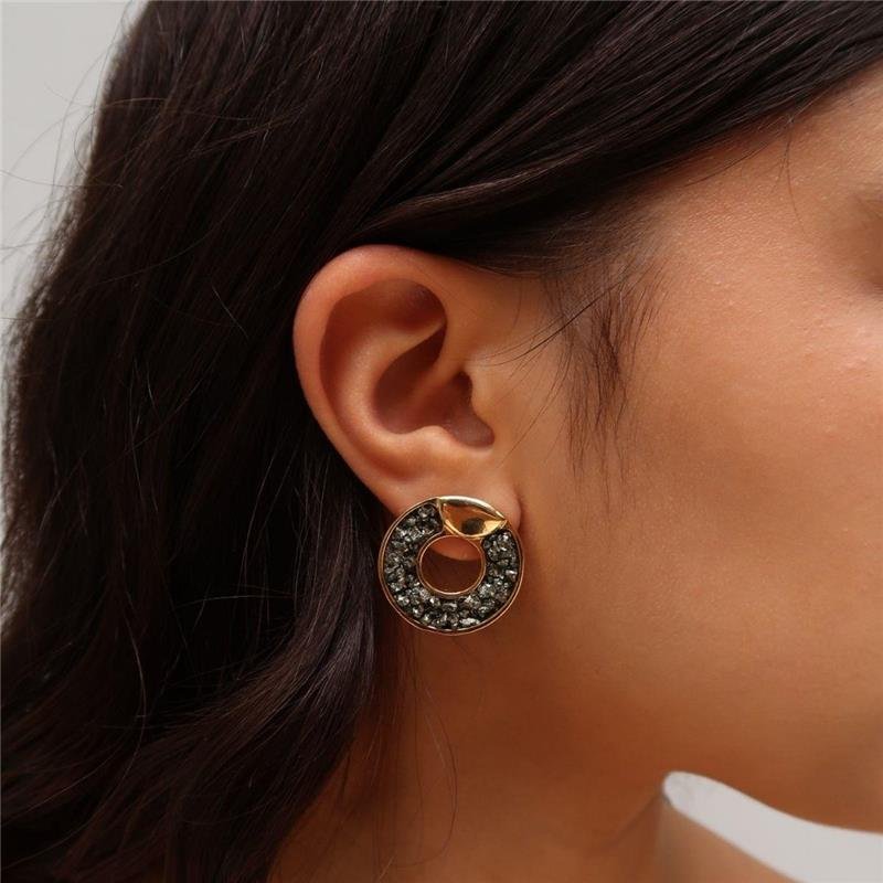 Brinco Fragmentos de Pirita Redondo