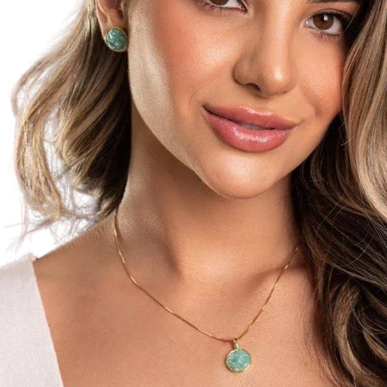 Conjunto Fragmentos Amazonita Verde Redondo