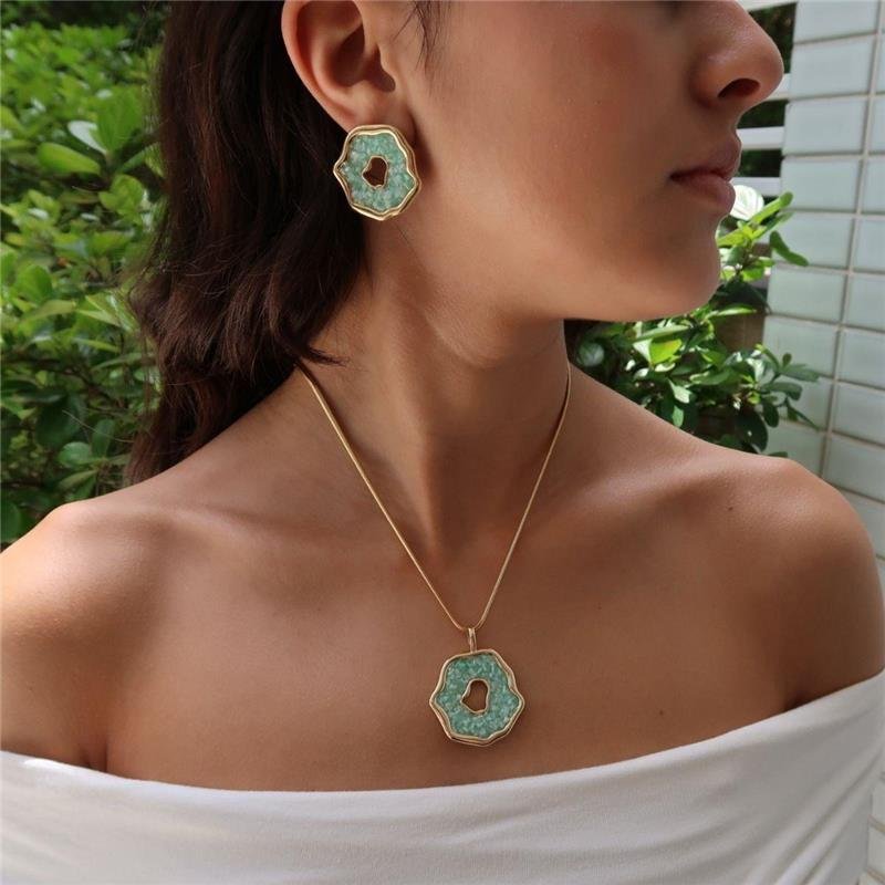 Conjunto Fragmentos Amazonita Verde