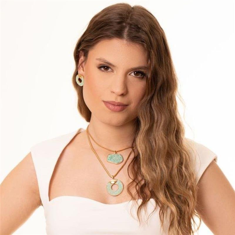 Conjunto Fragmentos Amazonita Verde Redondo