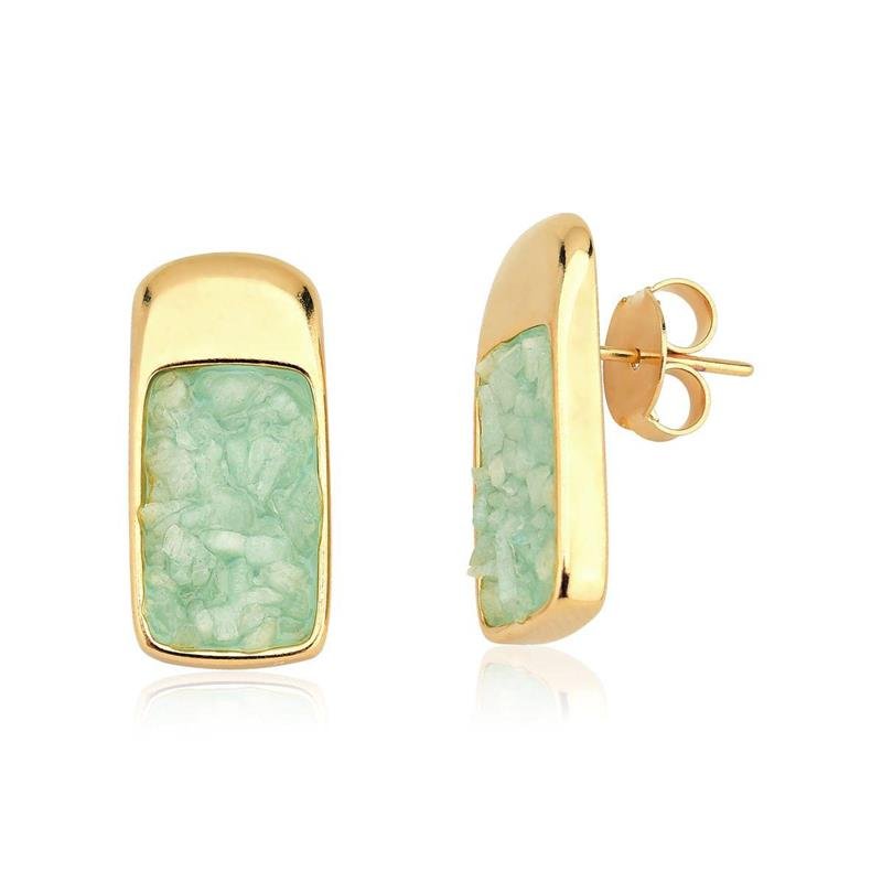 Conjunto Fragmentos Amazonita Verde Retangular