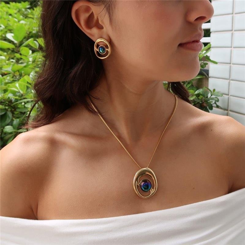 Conjunto Ágata Metalizada Orgânico
