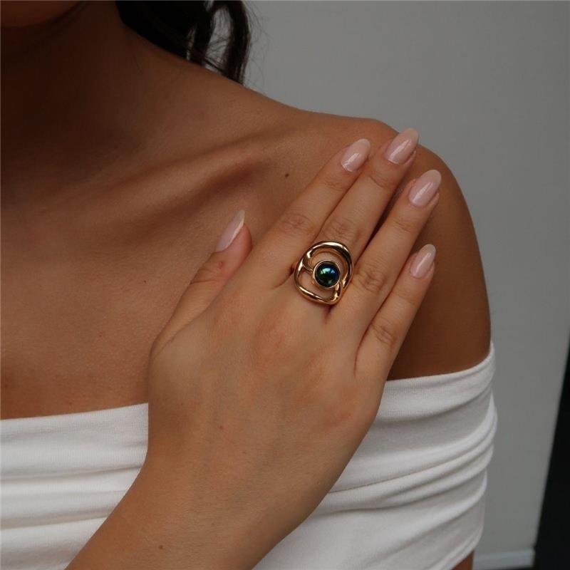 Anel Ágata Metalizada Orgânico