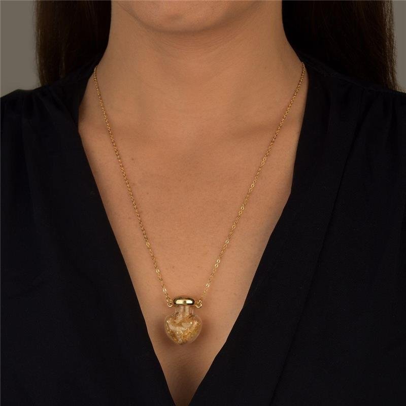 Colar Amuleto De Citrino Longo 60cm