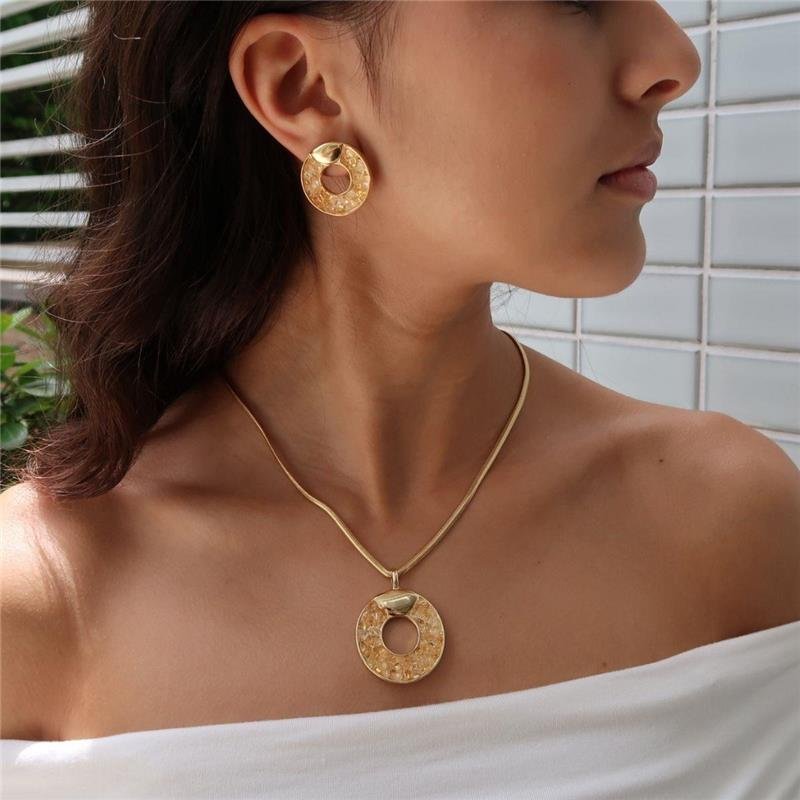 Conjunto Fragmentos Citrino Redondo