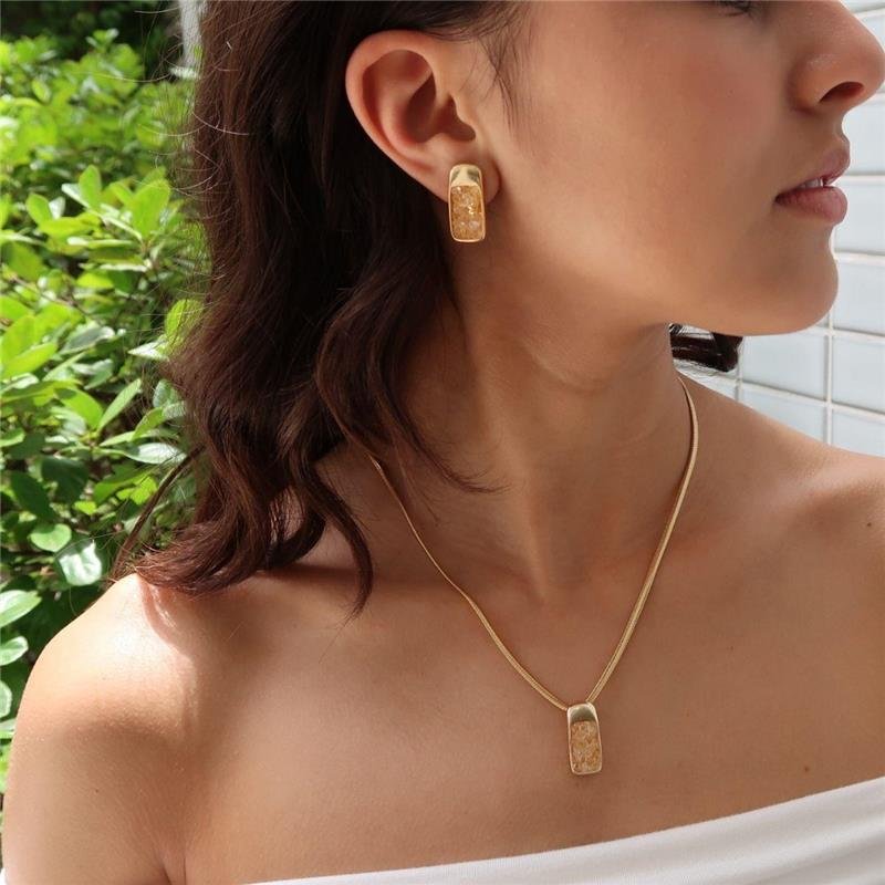 Conjunto Fragmentos Citrino Retangular