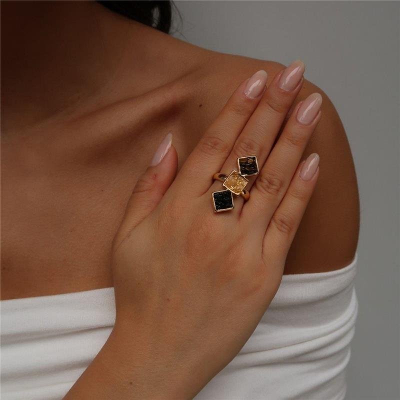 Anel Fragmentos Pedras Variadas