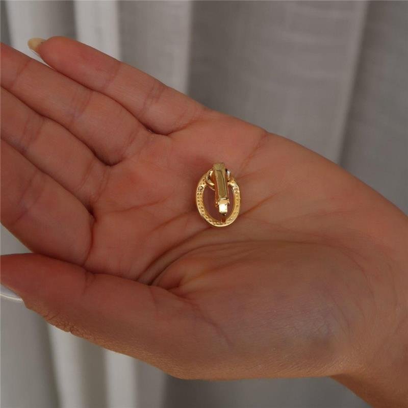 Brinco De Pressão Quartzo Rosa Oval