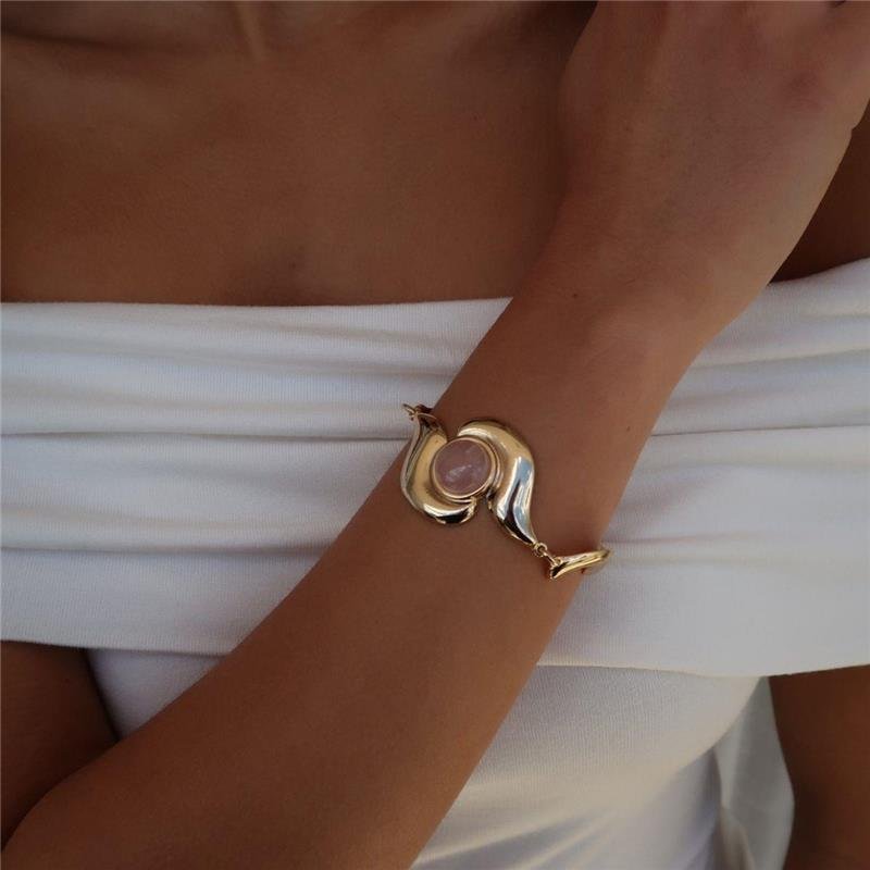 Bracelete Quartzo Rosa Redonda