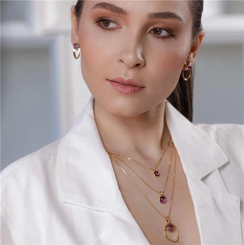 Conjunto Pedras Naturais Oval irregular Ametista