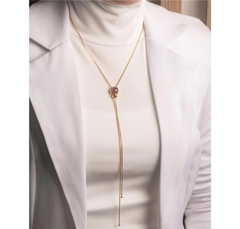 Colar Pedras Naturais Gravatinha Ametista