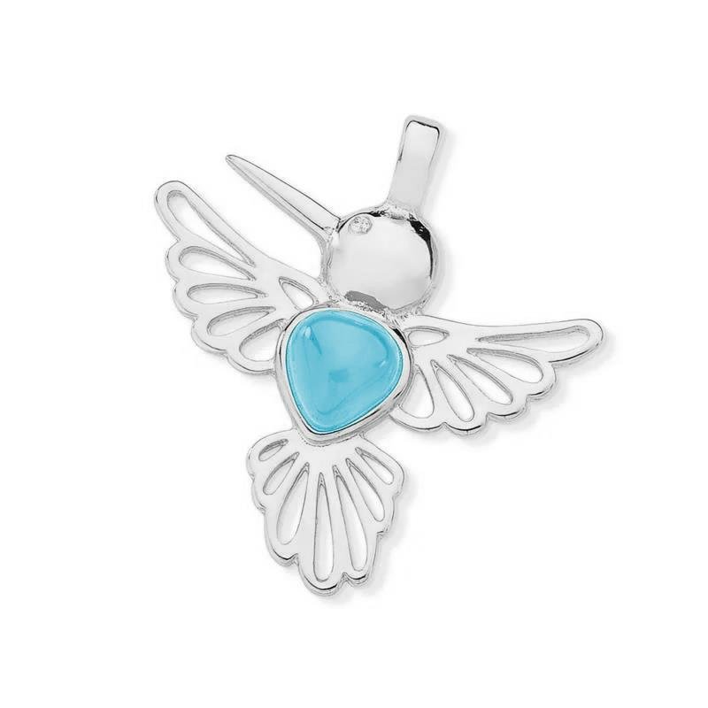 Colar Beija- Flor Ágata Azul Céu